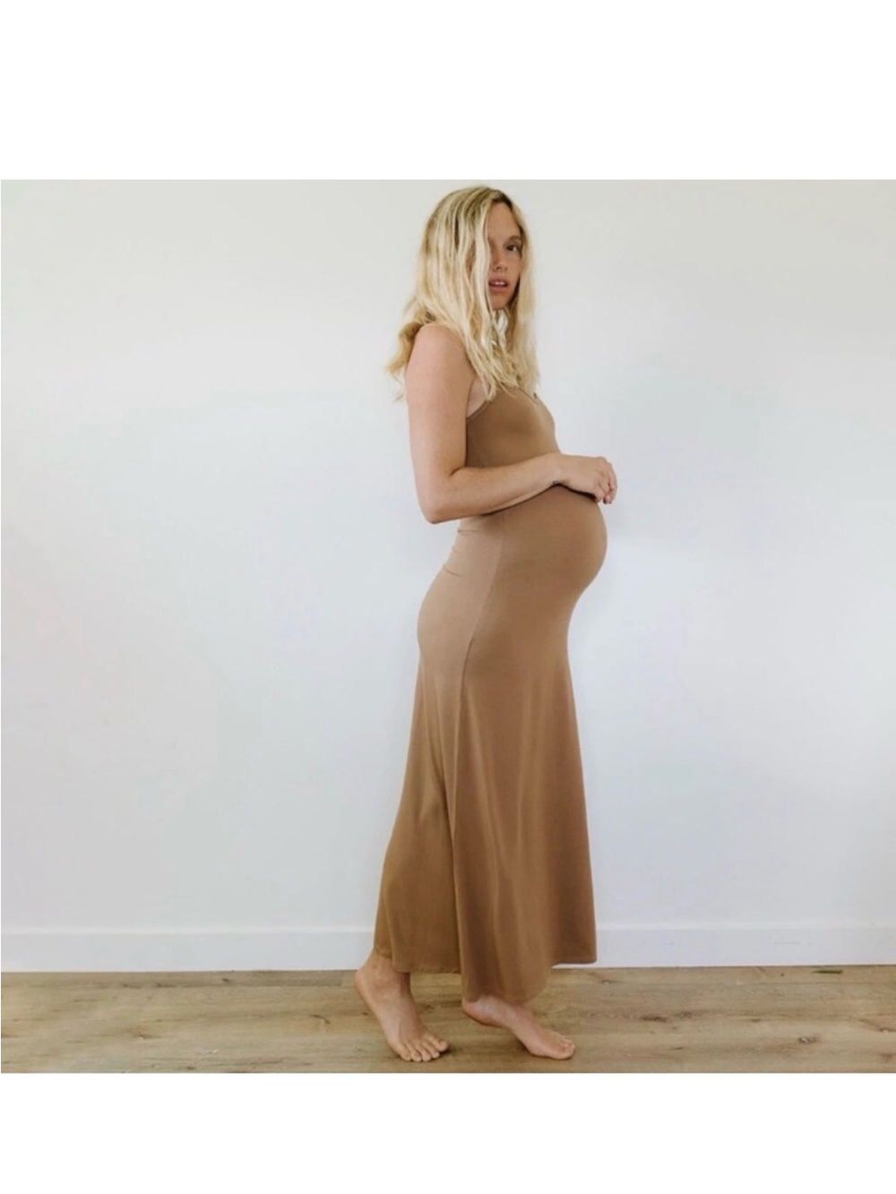 Storq Maternity Double Scoop Basic Minimal Camel Maxi 2